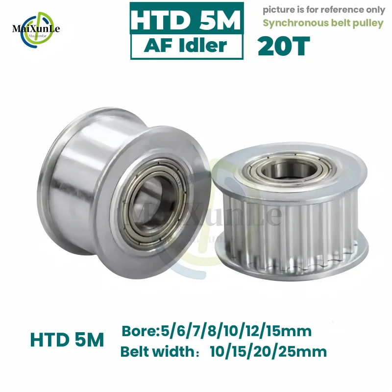 

HTD 5M 20 Teeth Idler Type Timing Pulley Bore 5/6/7/8/10/12/15mm for 10/15/20/25mm Width Belt Used In Linear Pulley 5GT