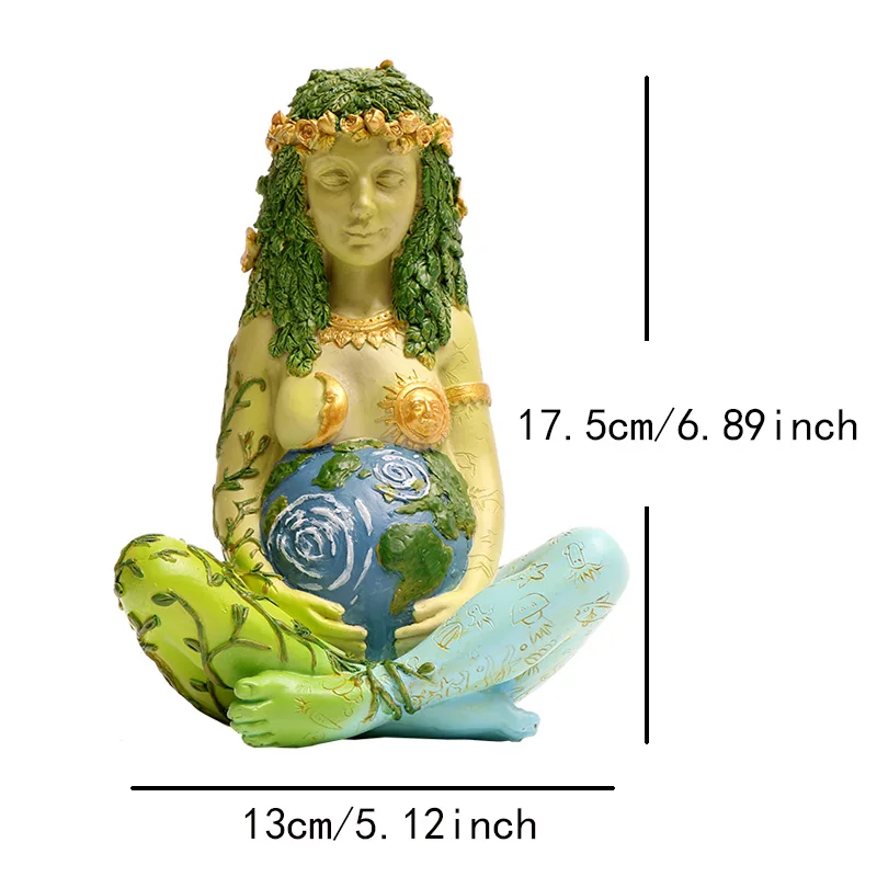 1 Stück Vibrant Millennium Gaia Green Earth Goddess of Nature Statue – Bunte Cartoon-Dekoration für Innenräume – ABS-Material, Vari – Detail 7