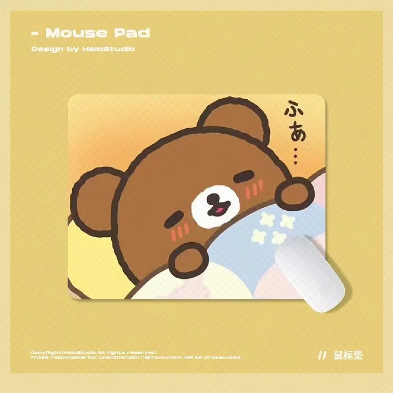 

Прекрасный коврик R-Rilakkuma Kawaii, маленький стеклянный коврик для мыши XS для ПК, геймера, украшение рабочего стола, офисный коврик для мыши, настольный коврик Kawaii, коврик для мыши