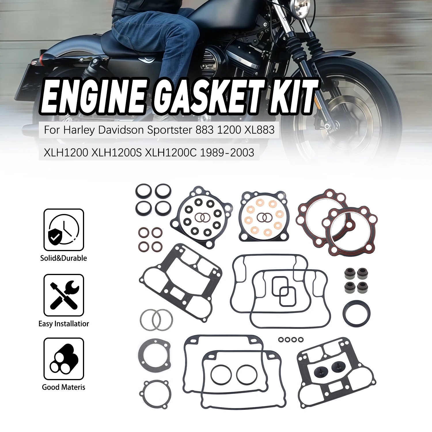 

Engine Crankcase Clutch Covers Cylinder Gasket For Harley-Davidson Sportster 883 XL883 XLH1200 S C Sport Custom Accesorios Moto
