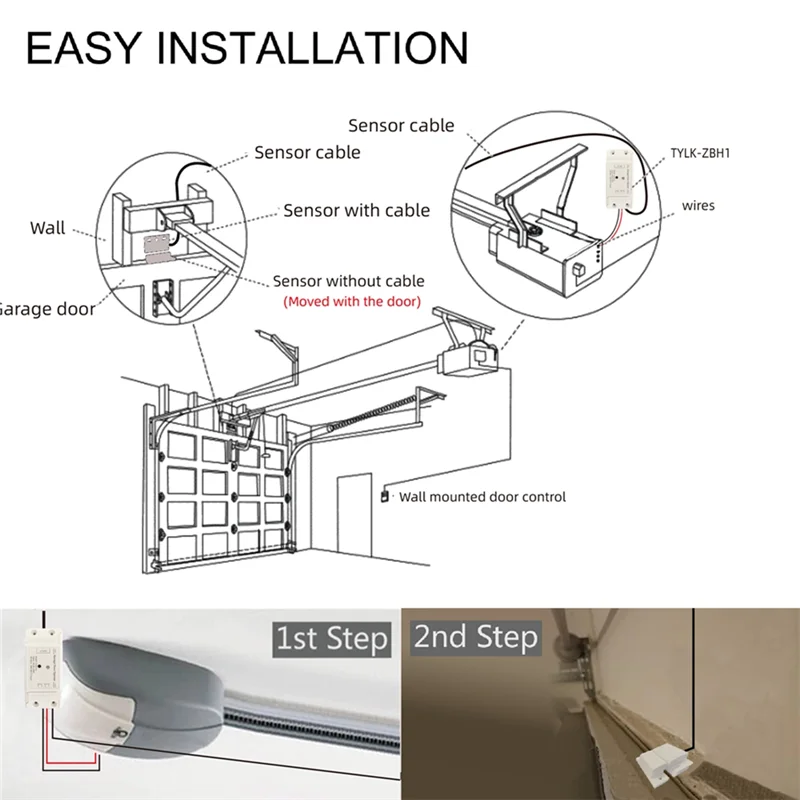 Умный механизм открывания гаражных ворот HFES с беспроводным управлением RF433 МГц, умная гаражная дверь для Alexa Yandex, простой в использовании (Tuya Wi-Fi)