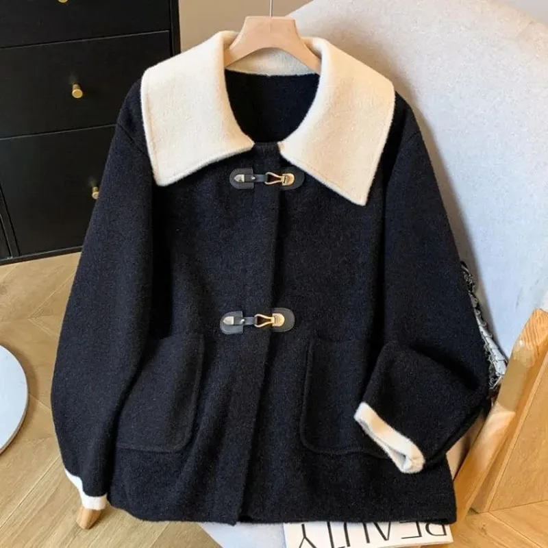 

Women's small fragrant woolen coat 2026 autumn winter new Female Korean beautiful Jacket fashion splicing age-reducing Overwear