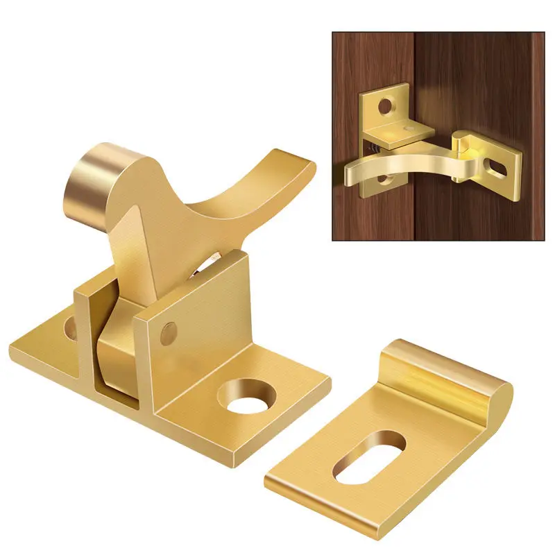 1 Set Bird Shaped Brass Spring Latch Lock Retro Chinese Style Anti-theft Compact Door Window Cabinet Elbow Buckle Home Hardware