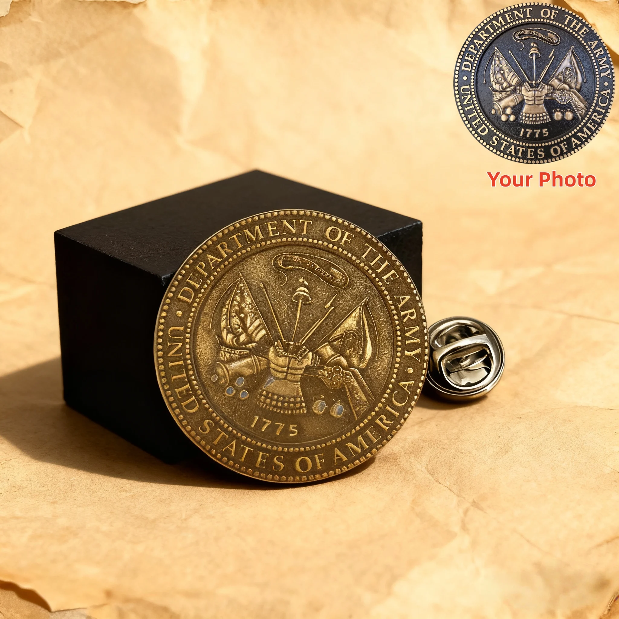 Custom Photo Brooch Personalized Commemoration Stainless Steel Hats for Jackets Backpacks Gift Souvenir Badge for Men view 3