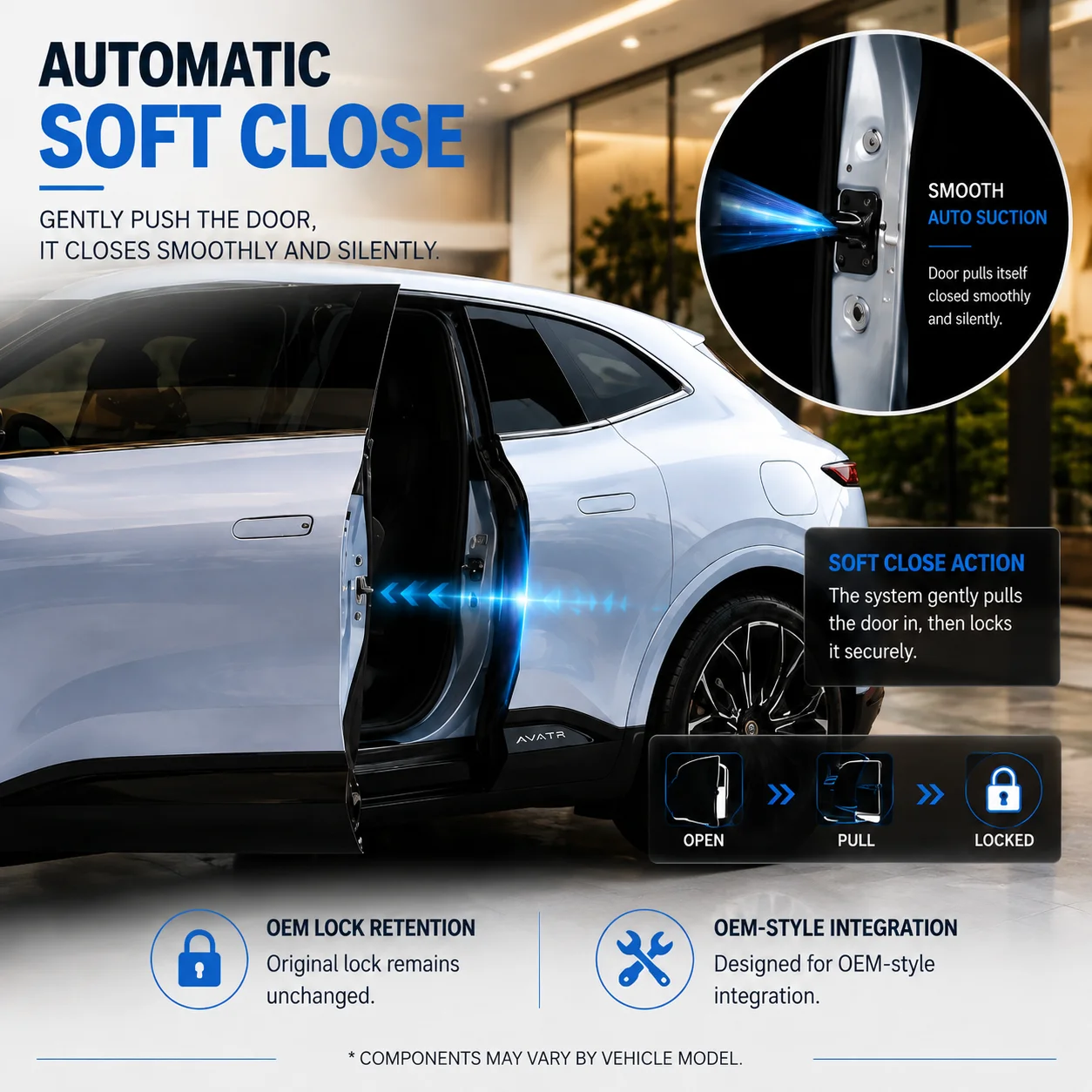For Geely Galaxy Cruiser 700 KO11 2026-present Car Electric Suction Door Power-assisted Closing Door Soft-close Function