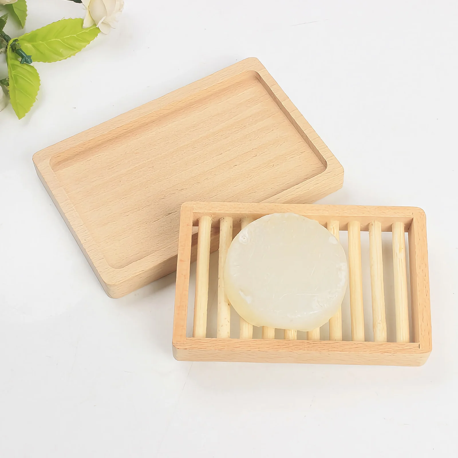 Wooden Soap Boxes Hollow Out Soap Dish Rustic Soap Holder Room Decoration for Bathroom Toilet Kitchen