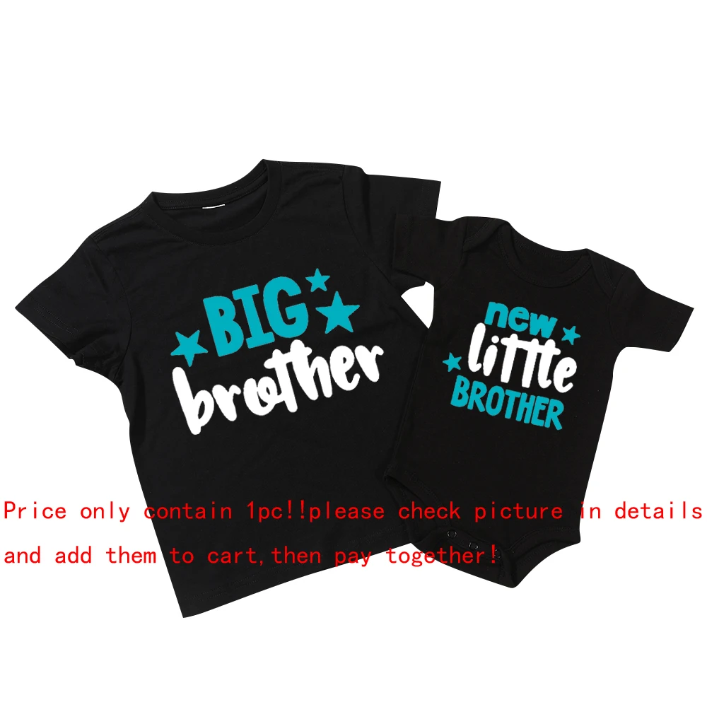 Sibling Brother Matching Shirts Big Brother Little Brother Shirt Brother Matching Outfits Kid Short Sleeve T-shirts Baby Clothes