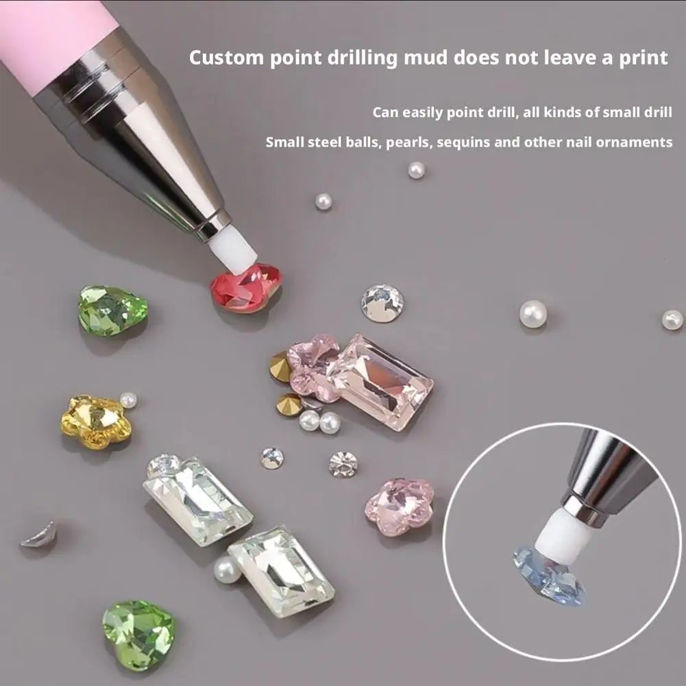 グラデーションカラーラインストーンピッカーツール詰め替え式ワックスペン（赤色追加ワックスリフィル3本付き）ネイルドットティングラインストーンピックアップペン