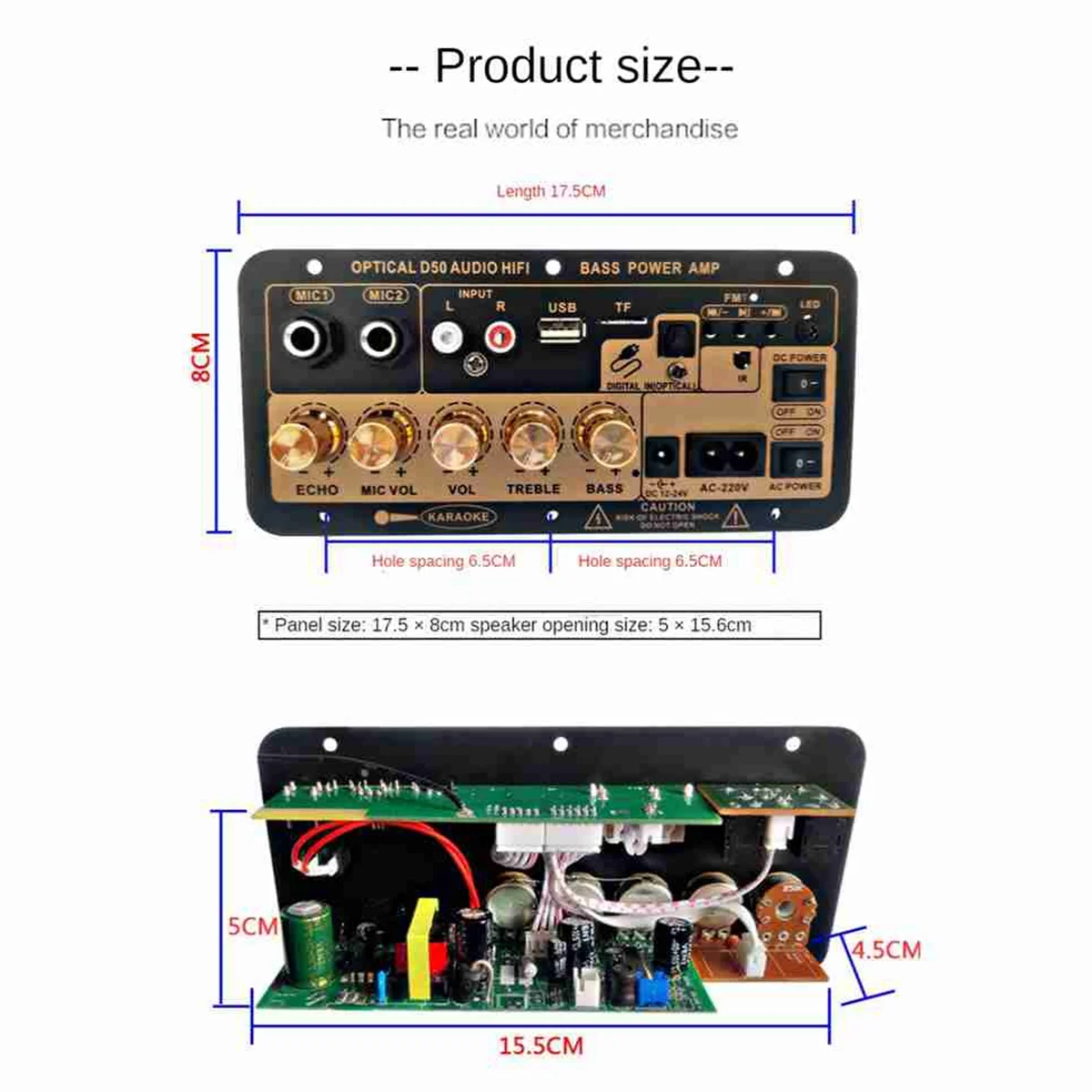 Placa Amplificadora Digital Bluetooth com Entrada De Áudio Óptica, Subwoofer De Karaoke, Karaoke Em Casa E Carro, Plug EUA