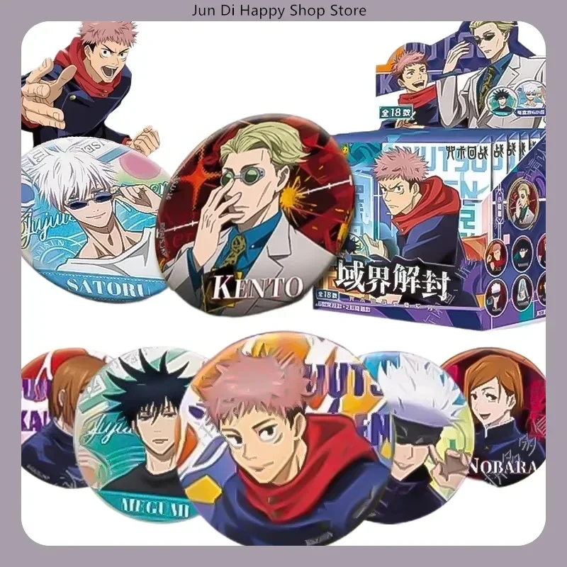 Caja de insignias, volumen 2, Kayou Jujutsu Kaisen, medalla de lámina dorada, Satoru Gojo, producto oficial de anime para coleccionistas de anime.
