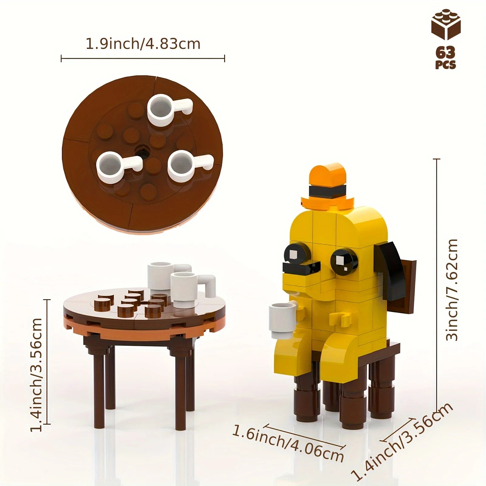 هذا مكعبات بناء رائعة للكلاب - تمثال رائع قابل للجمع على شكل شخصية كوميدية للجرو، هدية مثالية لعيد الميلاد/عيد الميلاد للأطفال