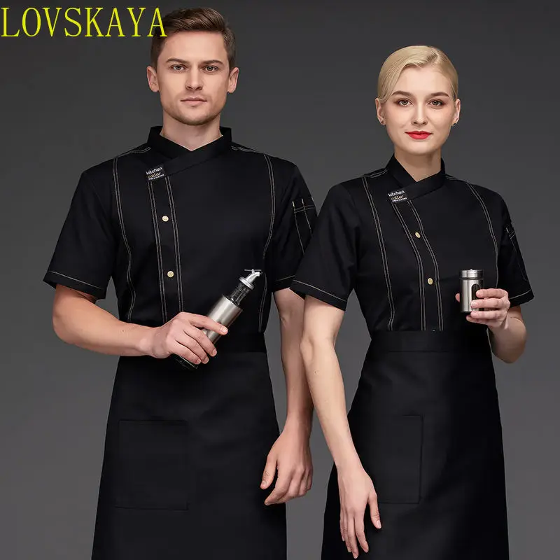 High-End Unisex Pizza Chef Uniform Restaurant Werk Uniform Keuken Bakker Jas Schort Chef-Kok Uniform Dameskleding