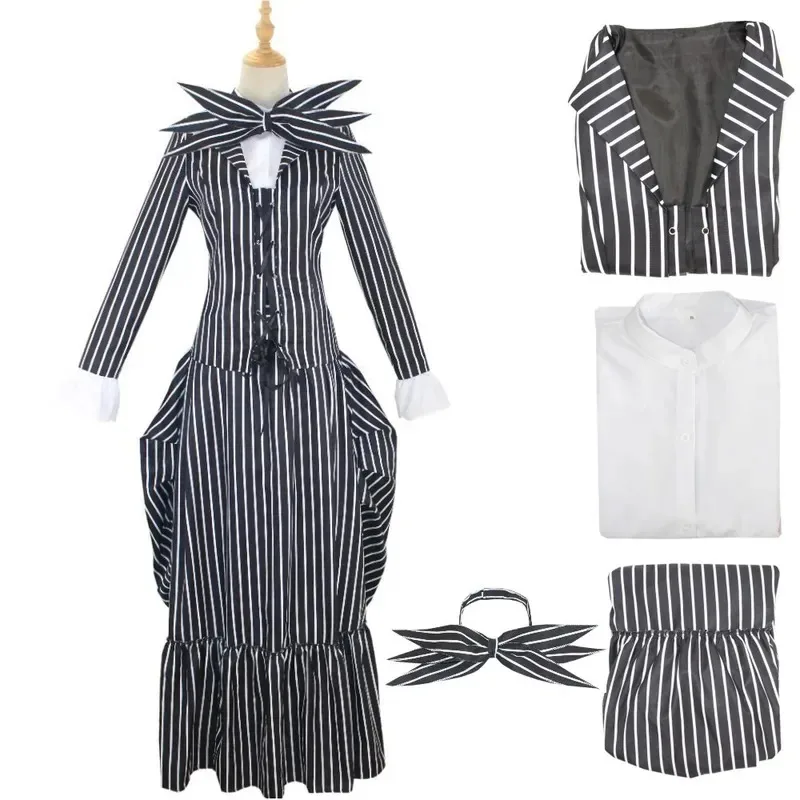 ♥ Nuevo Disfraz de Cosplay de Skellington 2025, La Extraña Navidad del Sr. Jack, Máscara, Uniforme, Ropa Mojada ★ Casa del Oso