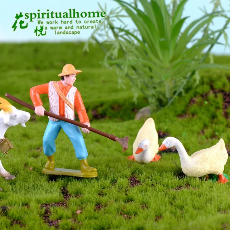 Figuritas en miniatura de animales de granja, decoración moderna para el hogar, PVC, regalo artesanal, paisaje, Animal de plástico, granja, caballo,