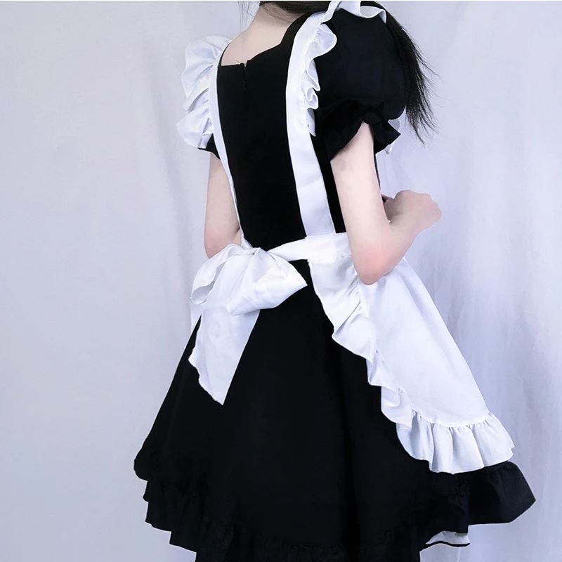 New cat maid outfit, fresh and cute lolita dress, lolita dress, black and white cosplay outfit, Japanese soft girl