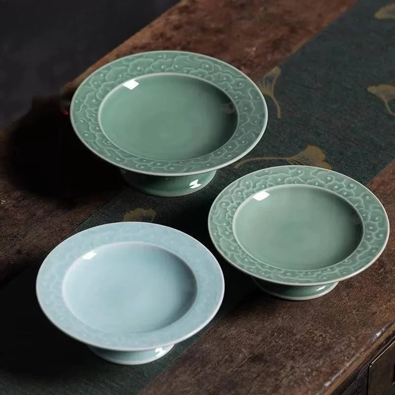 

Creative Longquan Celadon Fruit Dishes Boutique Dried Fruit Snack Plate Candy Bar Plates Food Sharing Plate Gift Box Collection