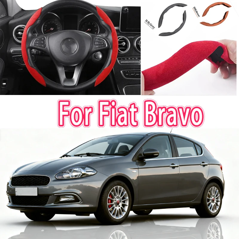 

For Fiat Bravo Car Steering Wheel Cover 38CM Anti-Slip Suede Steering Wheel Cover Auto Decoration Accessory