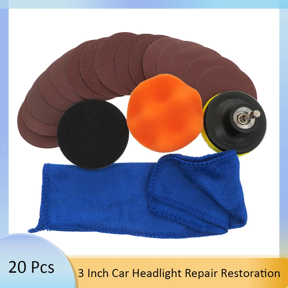 3 inch Sanding Discs Pad Sandpaper Abrasive Hand Tools for Car Headlight Repair Restoration Wheel Polishing Wood Sanding Paper