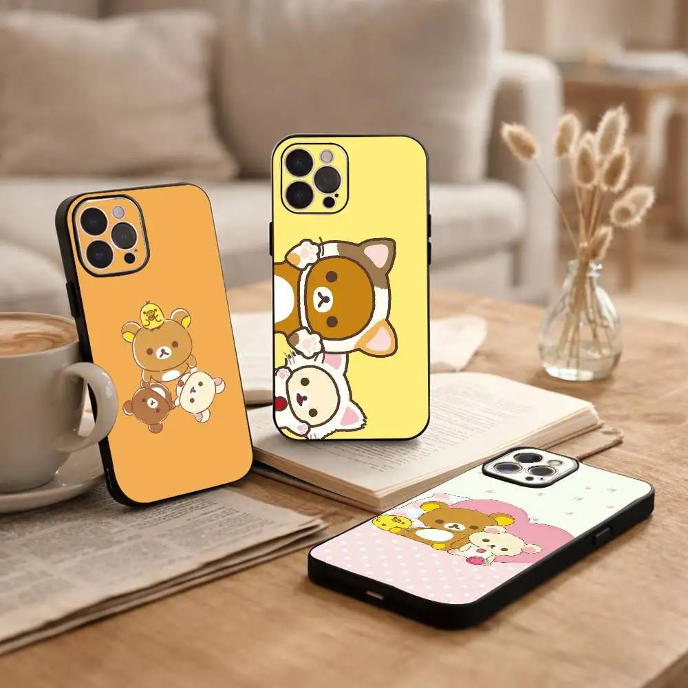 

CUTE R-Relax K-kuma R-Rilakkuma Phone Case For iPhone17,16,15,14,13,12,Plus,Pro Max, 5G Others Soft Black Cover