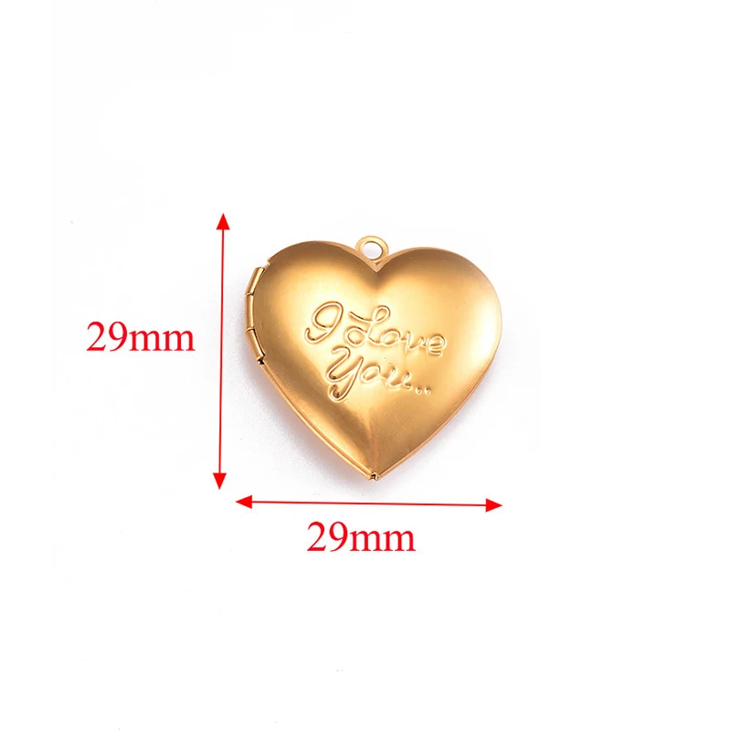 3 teile/los KEIN Verblassen Edelstahl Liebe Herz Foto Medaillon Rahmen Foto Rahmen Anhänger Charms Für Schmuck Machen Zubehör – Detail 5