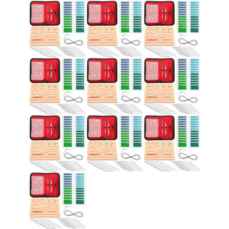 410Pcs Suturepractice Kit For Medicine Students Suture Training,Suture Kit Large Silicone Pad For Suture Skill Practice