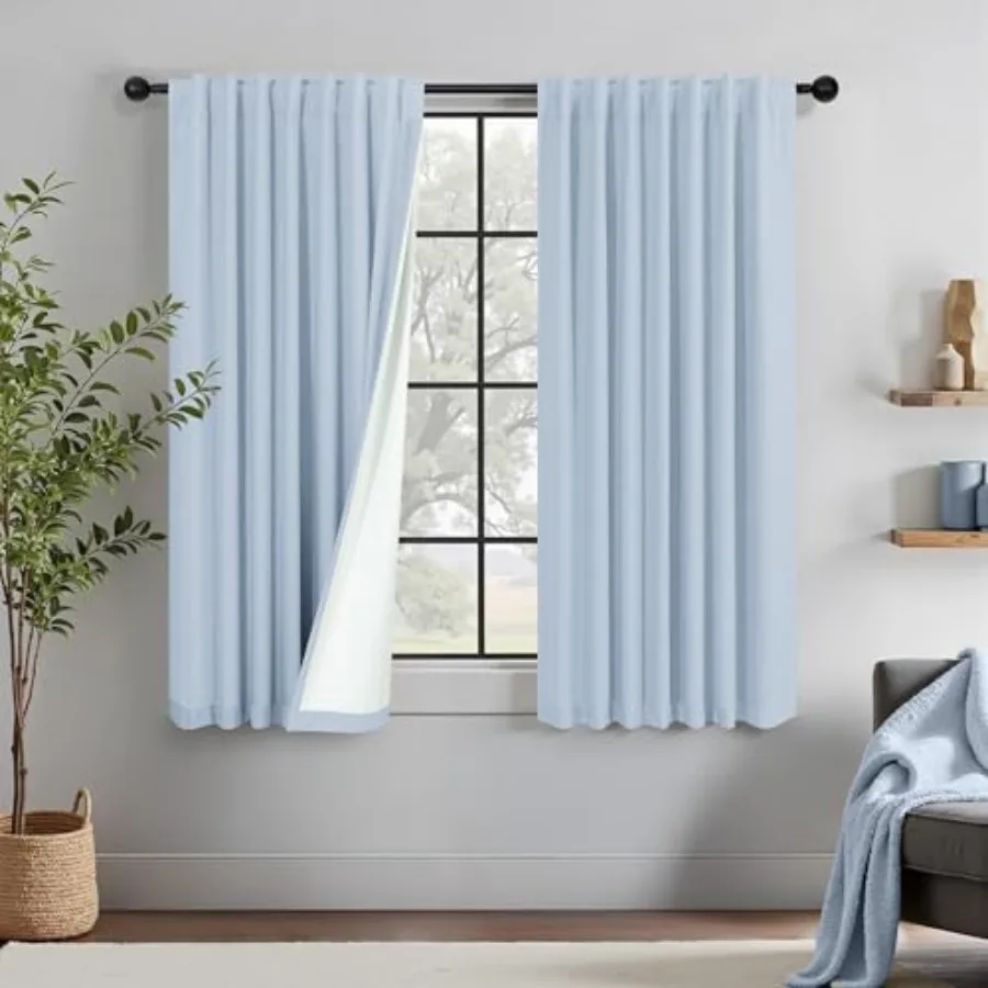 

Baby Curtains for Bedroom 45 Inch Length 2 Panel out Short Curtains for Nursery Boy Girls Bathroom Kitchen y Unisex Out Drapes