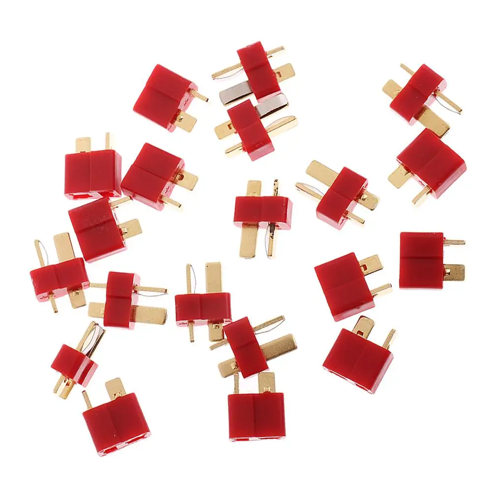 

10pair 20pcs T Plug Connector Male/Female for RC LiPo Battery ESC Helicopter