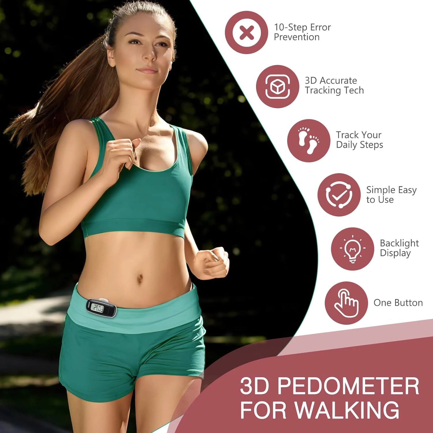 this amazing, reliable, and durable high-performance pedometer. Start your proactive and energetic fitness quest with confidence