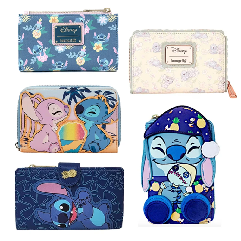 

Loungefly Stitch Series Ангел Фигурка Кошелек Чехол для карт Симпатичная сумка с мультяшным принтом Анимация Периферийные устройства Рождественский подарок на День святого Валентина