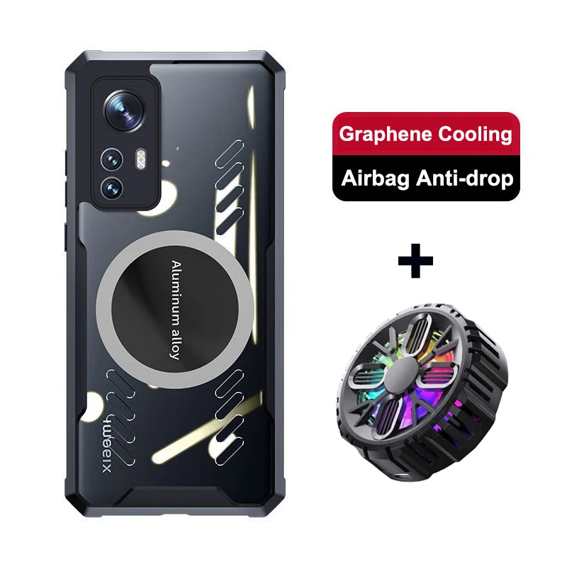 Para Xiaomi mi 12 5G funda con orificio de ventilación de grafeno para Xiaomi 12 Ultra disipación de calor transpirable + radiador para Xiaomi 12 Pro Mi 12X