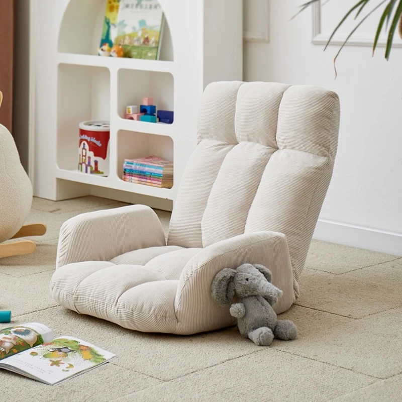 Foldable Tatami Floor Chair Plush High-Back Lounger for Adults & Kids Skin-Friendly Velvet Sofa Chairs Versatile Balcony Seating