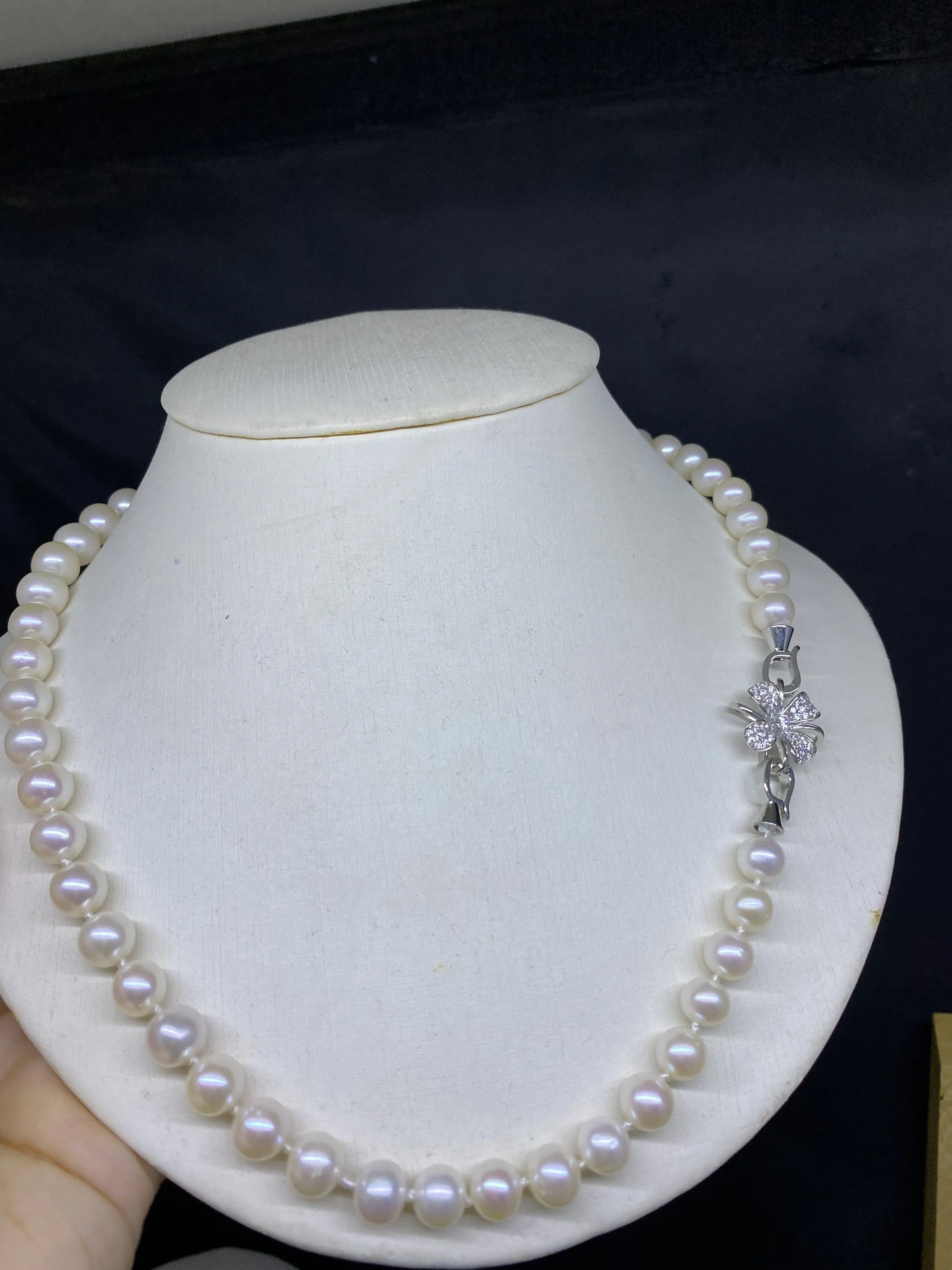 Natural Pearl AAAA8-9mm Japanese Pearl Necklace 16in ----26in