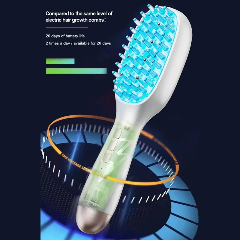 Electric Spray Massage Comb Red Blue Light Hair Growth Scalp Liquid Medicine Atomizing Comb Anti Hair Loss Vibration Head Scalp view 3