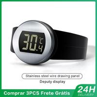 Party Checker Bracelet Thermometer Bar Beverage Tool Home Appliances Bottle Snap Thermometer Lcd Display Black