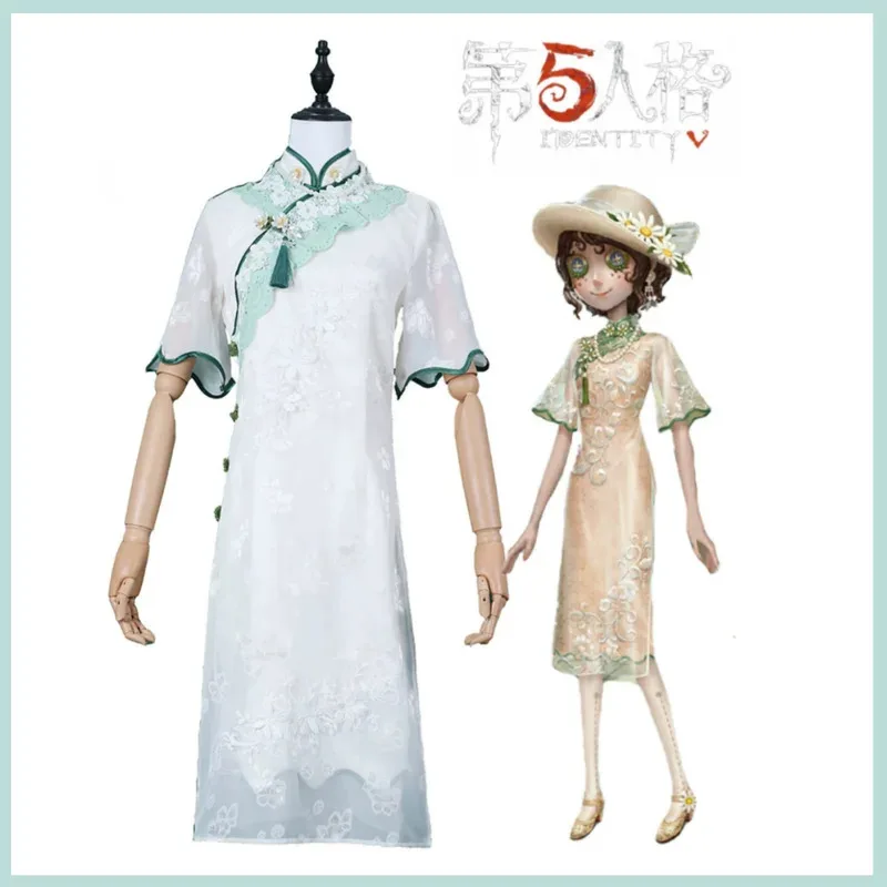 

Anime Game Identity Ⅴ Emma Woods Cosplay Costume West Lake Gardener Cheongsam Shoes Bag Wig Woman Sexy P8;c'4,t;6.j'2;
