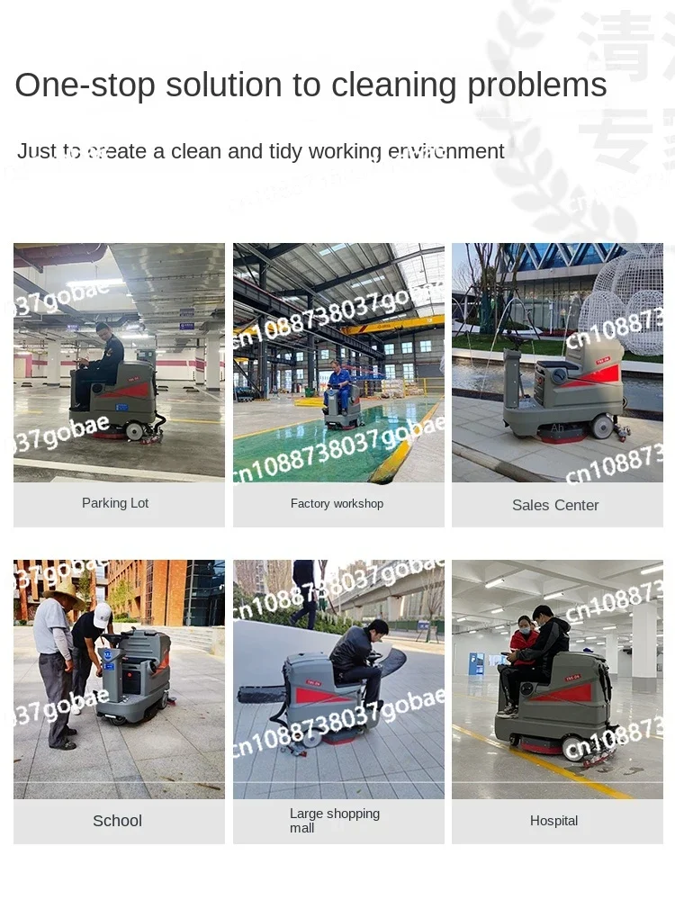 Ride-on Scrubber Factory Workshop Mopping Sweeper Property Underground Parking Garage