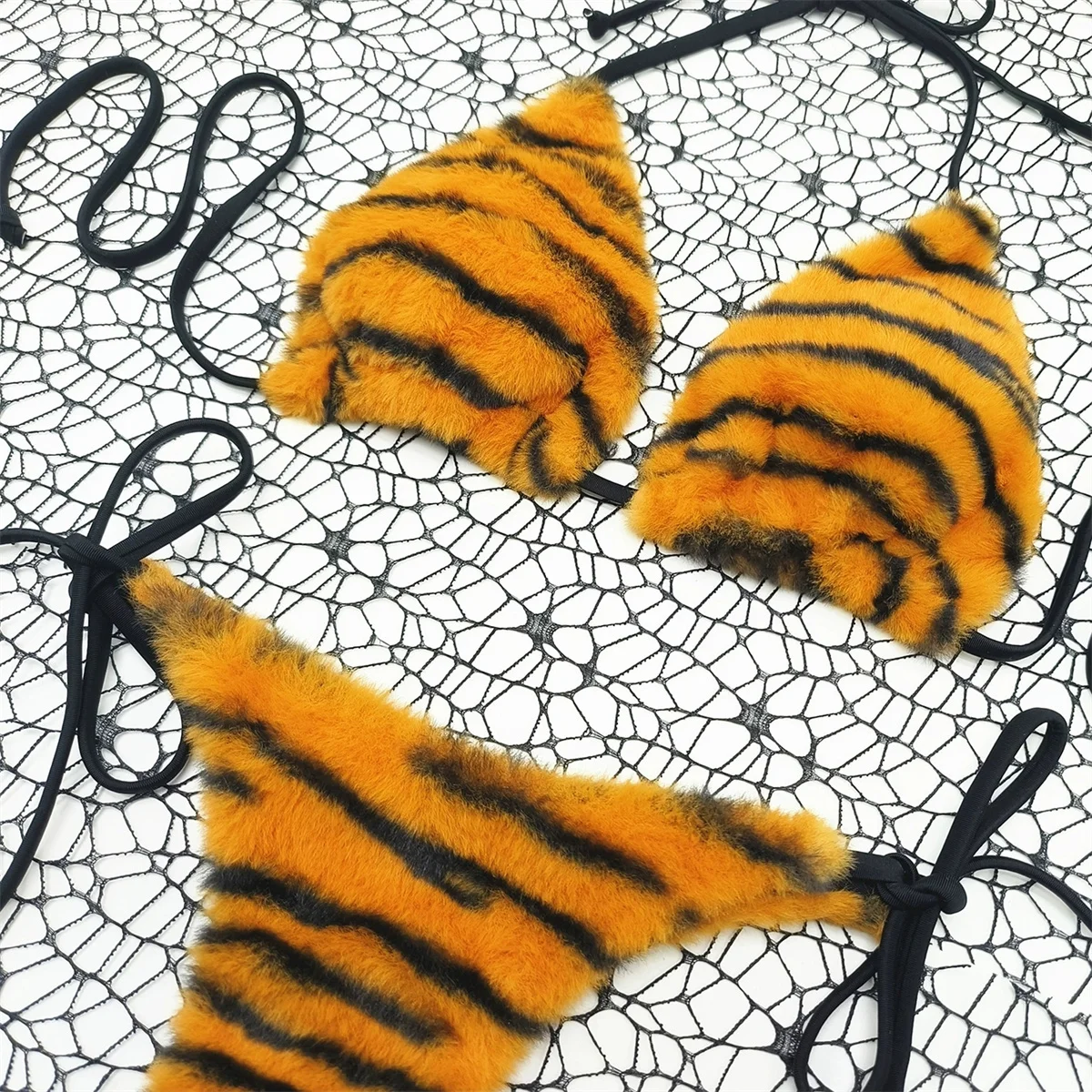 الفتيات مثير الأصفر النمر طباعة الأرنب الفراء بيكيني الرسن بيكيني ملابس السباحة البرازيل رفع ملابس السباحة ملابس الشاطئ حمام البدلة النساء S ~ L