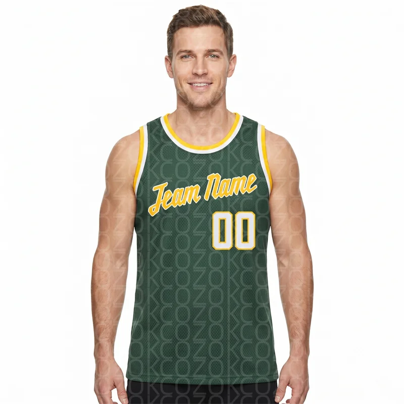 Custom Green Color Basketball Jersey Tank Tops for Men Jersey Personalized Team Unisex Top