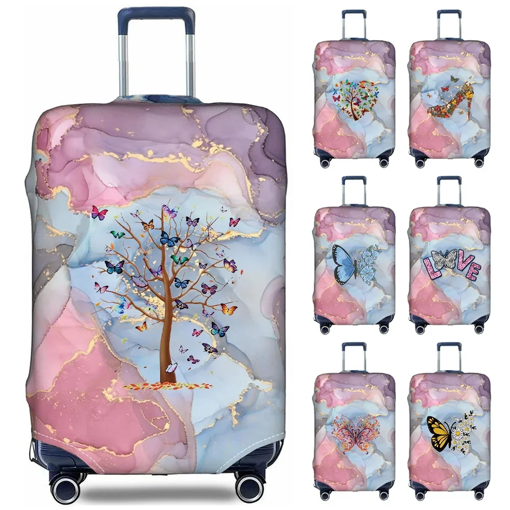 

New Stretch Fabric Luggage Protective Cover Simplicity Dust Cover Anti-Scratch Protective Butterfly Print Travel Accessories