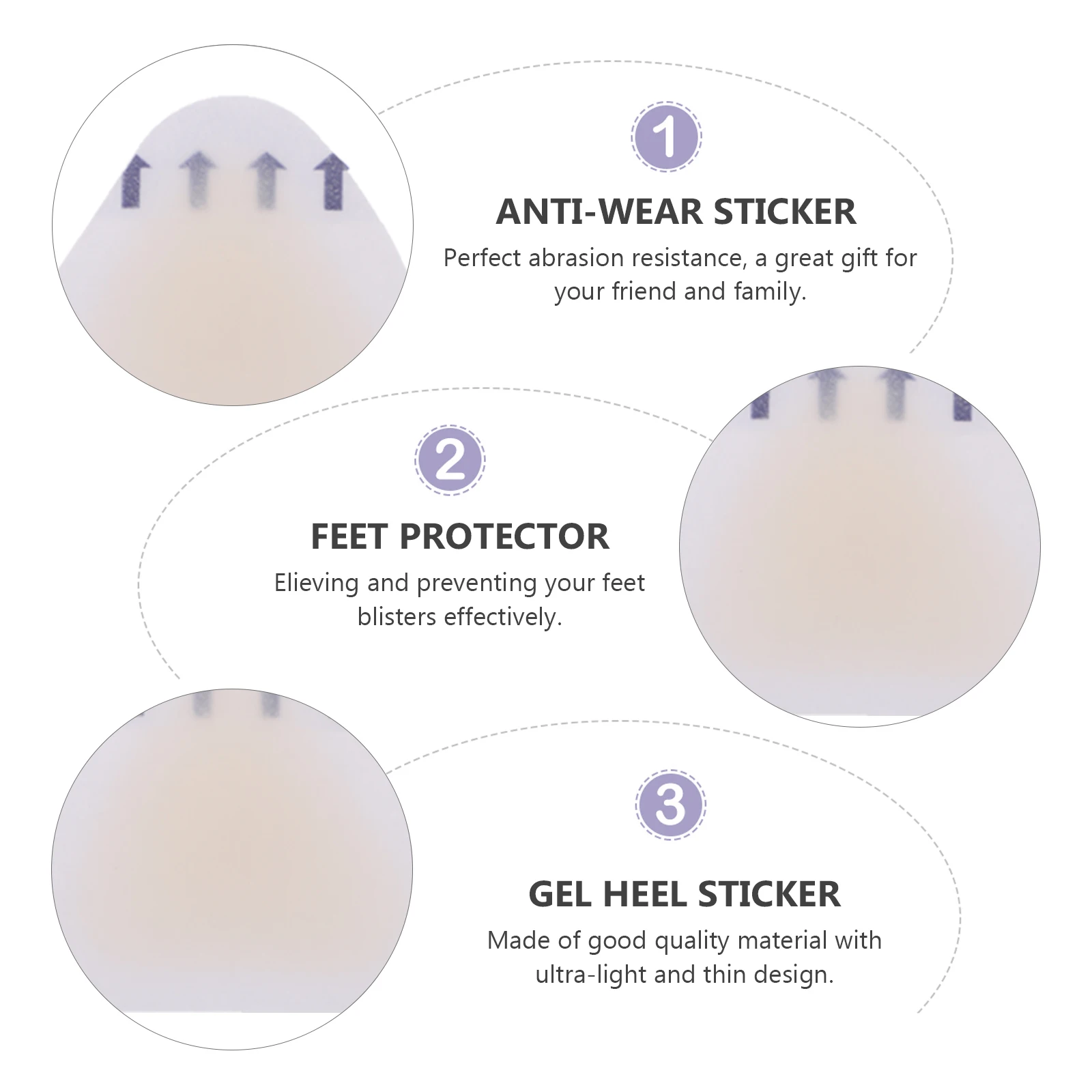 

10 Pcs Anti Wear Gel Heel Stickers Blister Prevention Foot Protectors Non Shoe Inserts for High Boots Sports Shoes Friction