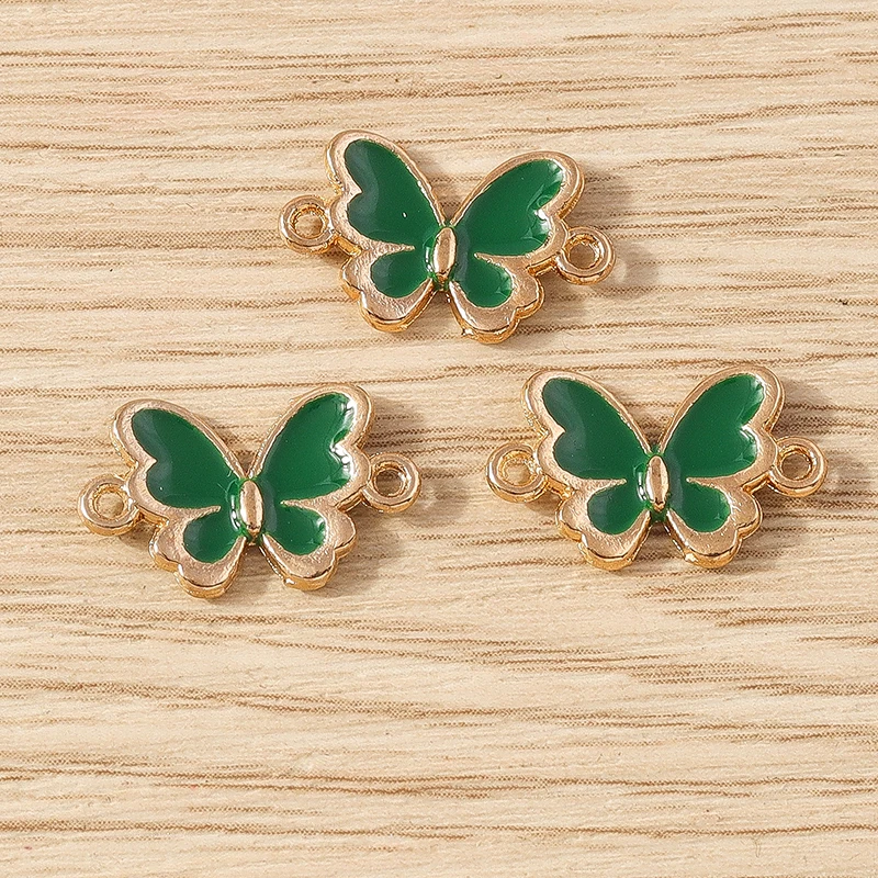 10 Stück niedliche Mini-Emaille-Fliegen-Schmetterlings-Anhänger, Verbindungsstücke für die Schmuckherstellung, DIY, handgefertigte Armbänder, Halsketten, Bastelzubehör – Detail 20