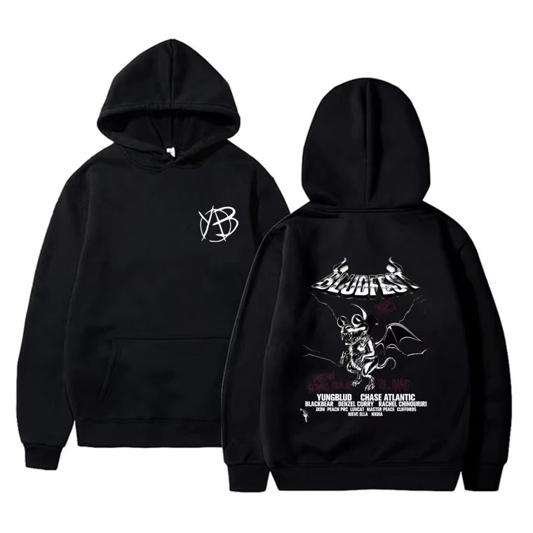 

2025 New Rockert Horror Mouse Graphic Men's Hoodie Fashion Trend Fashion Men's Sweatshirt Casual Oversized Hoodie