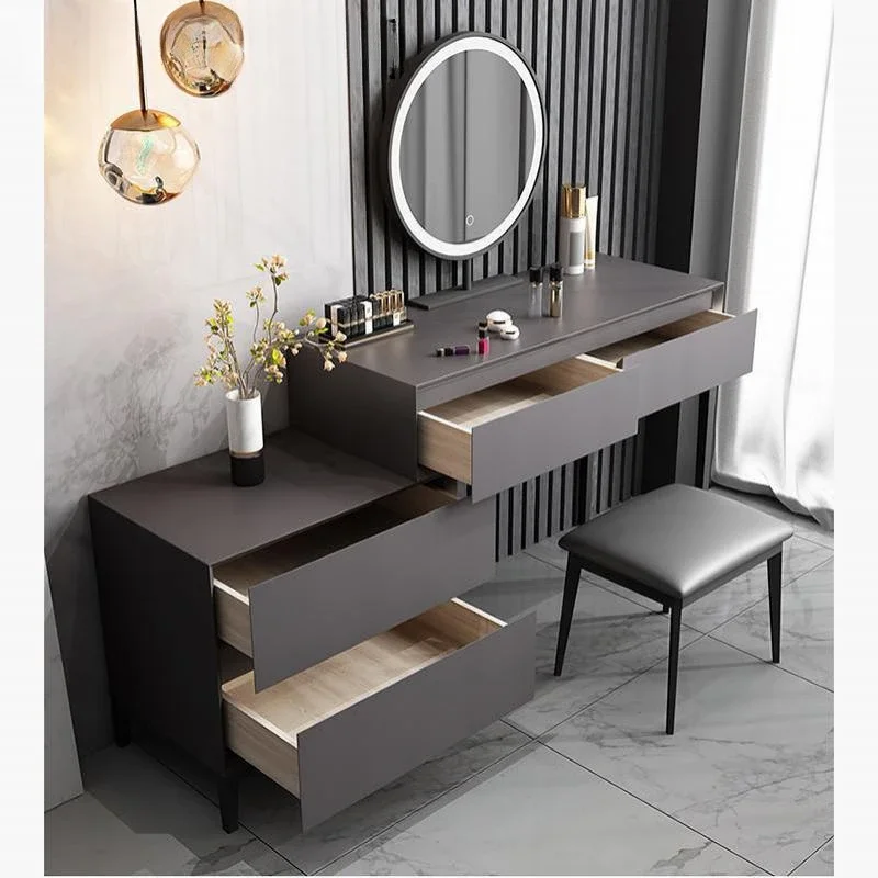 Modern Minimalist Storage Cabinet Small Dressing Table With Lamp Mirror Dressing Table Combination Toaletka Toilet Furniture