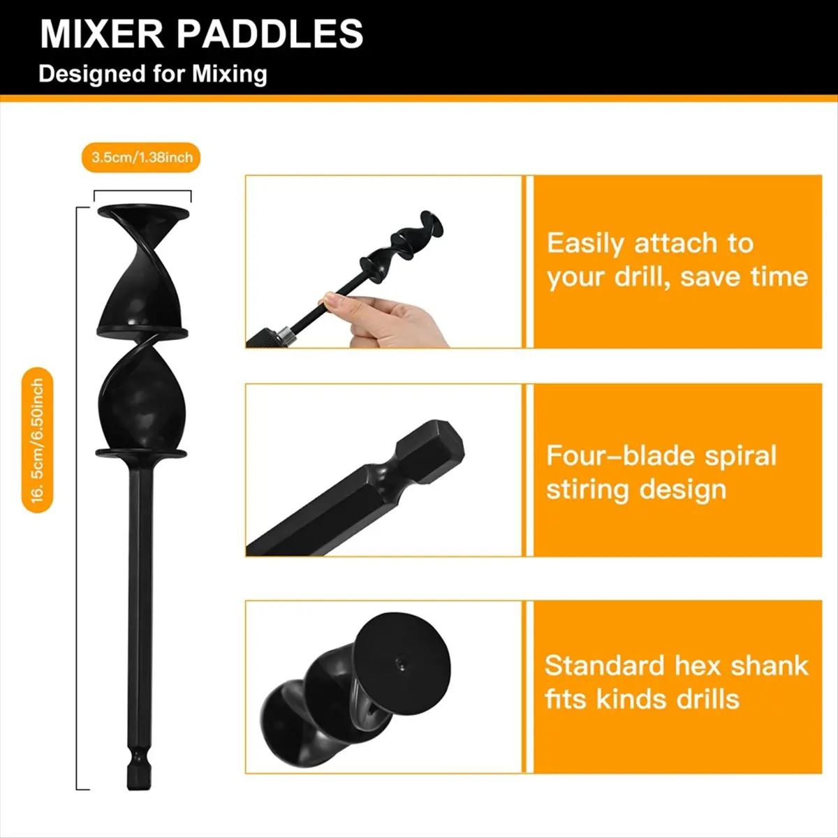 【Clearance Sale】Paint Mixer for Drill, 8 Pcs Reusable Epoxy and Resin Mixer Attachment Paddle to Mix Epoxy Resin, Paint, Ceramic