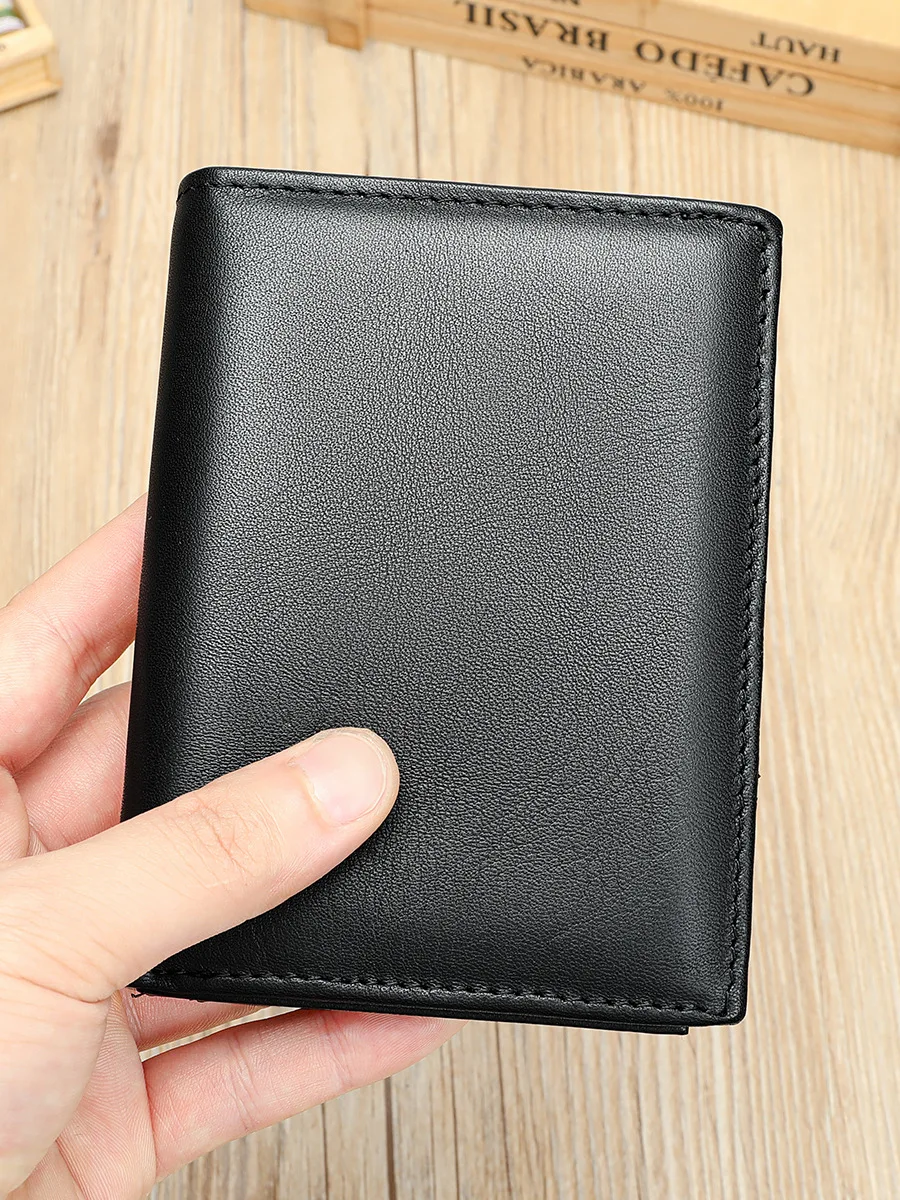 Men's COW LEATHER Handmade Cowhide Wallet Anti-theft Brush Wallet High-end Man High-capacity Wallet Fashion