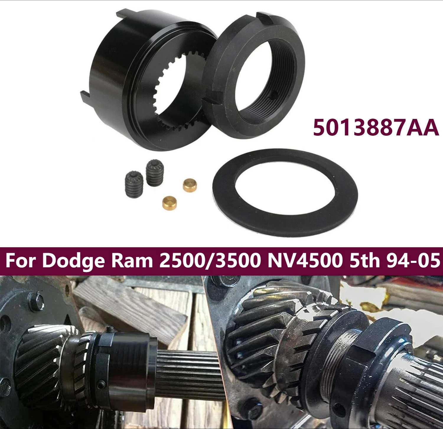 

For 5013887AA Dodge Diesel 5th Gear Fix NV4500 4wd Retainer & Upgraded Lock Nut