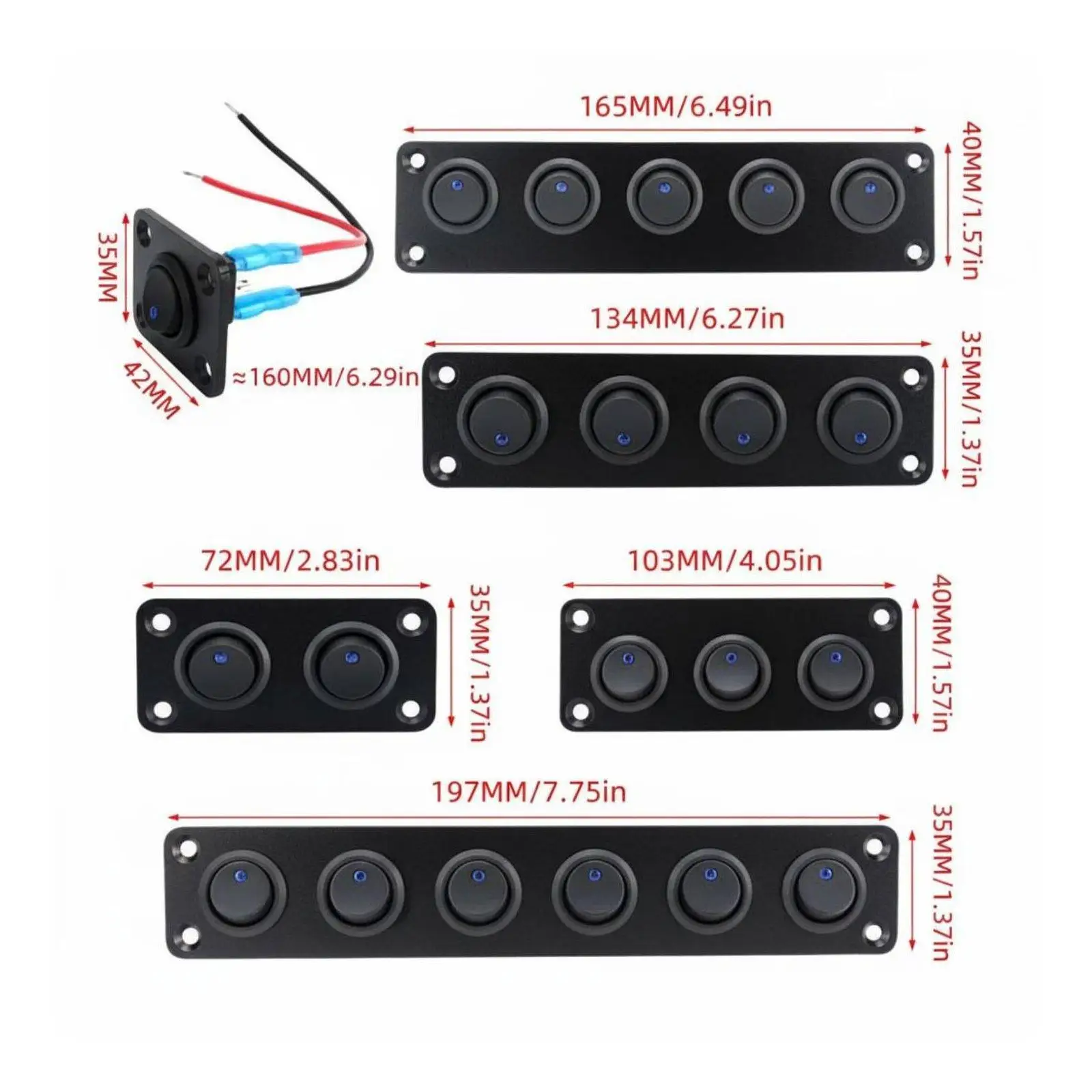 12V 24V Electronic Switch Panel Compact Rocker Switch Panel for Car Yachts Rvs Electric Safety and Interior Modification Use view 6