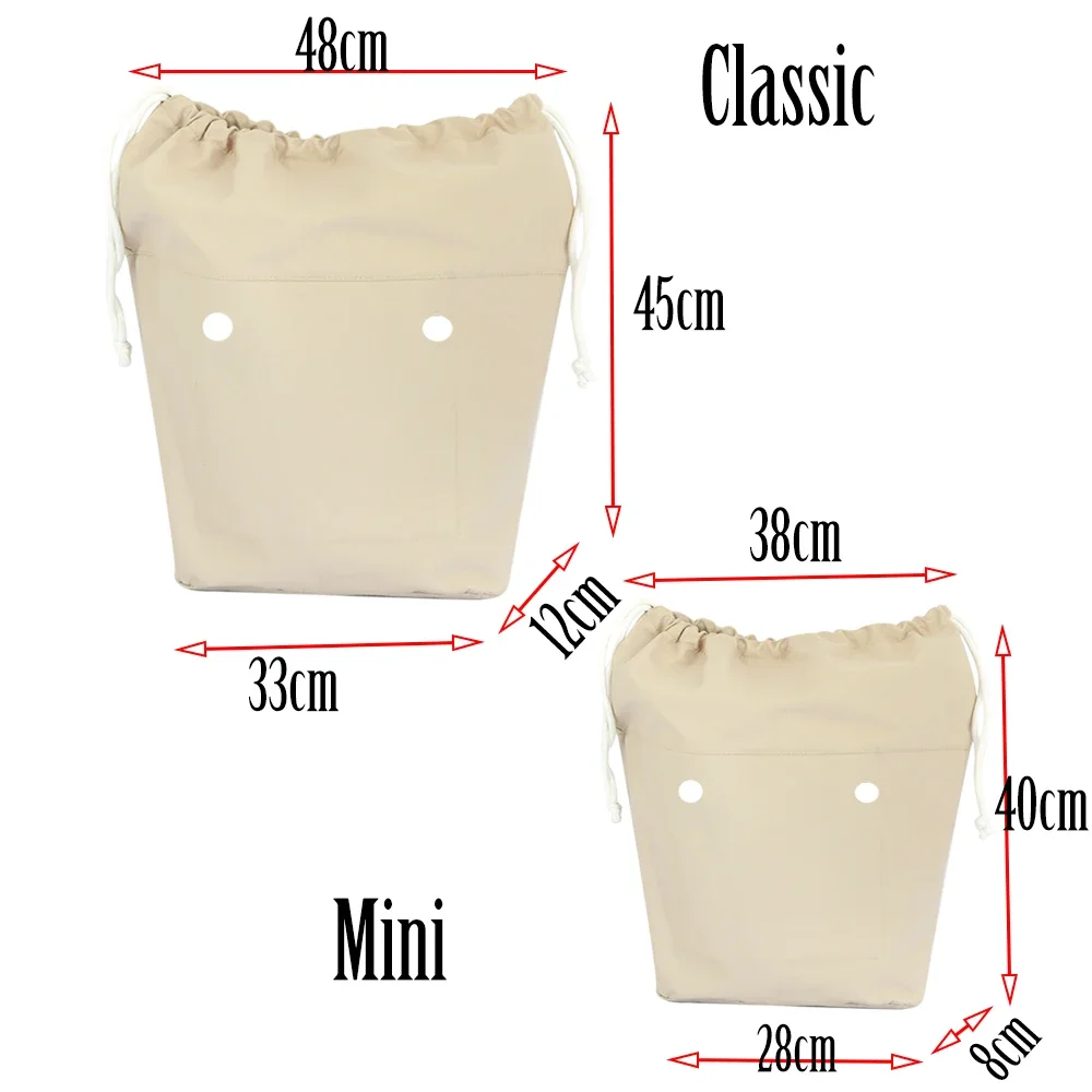 2021 New Large Capacity Insert Inner bag for Big Mini Obag Classic Mini Drawstring Colorful Inner Microfiber Fabric for O Bag