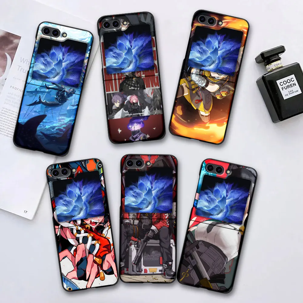 Zenless Zone Zero Anime Case for Samsung Galaxy Z Flip5 Flip6 Mobile Phone Bag Z Flip 6 5 Hard PC Cover ZFlip5 ZFlip6 Black Capa