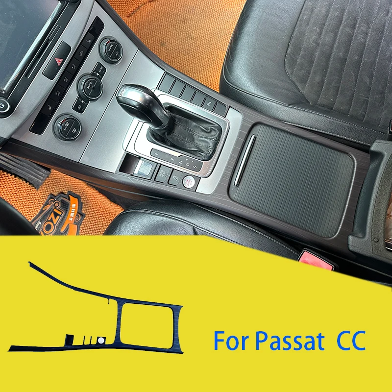 For VW Passat B7 Interior Patch 2011 2012 2013 2014 CC Car Interior Decoration Strip Central Control Panel Gear Panel Accessory